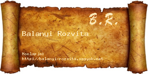 Balanyi Rozvita névjegykártya